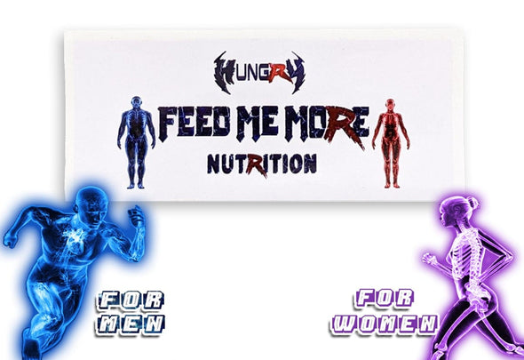 Feed Me More Nutrition Hungry Bumper Sticker 3” X 7
